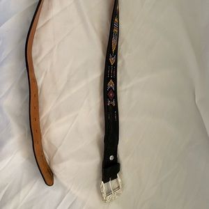 Western Style Leather Beaded Belt by Tony Lama